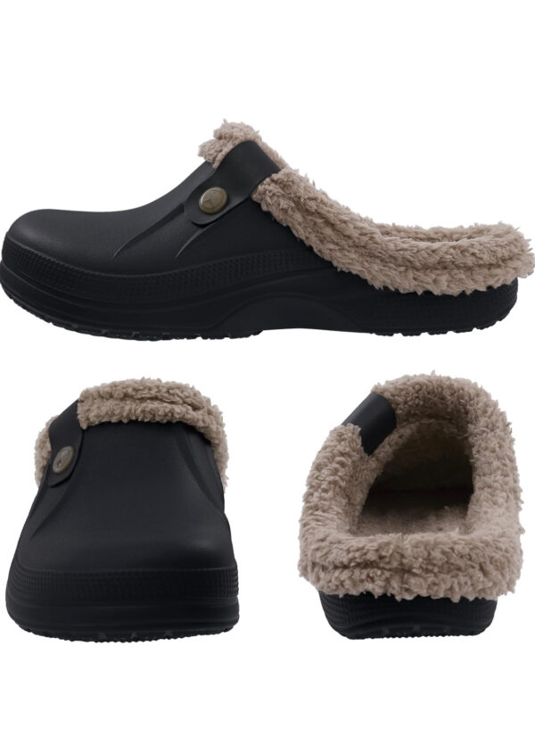 Beslip Classic Fur Lined Clogs Waterproof Winter Fuzzy Slippers for Women Men Indoor and Outdoor - Image 3