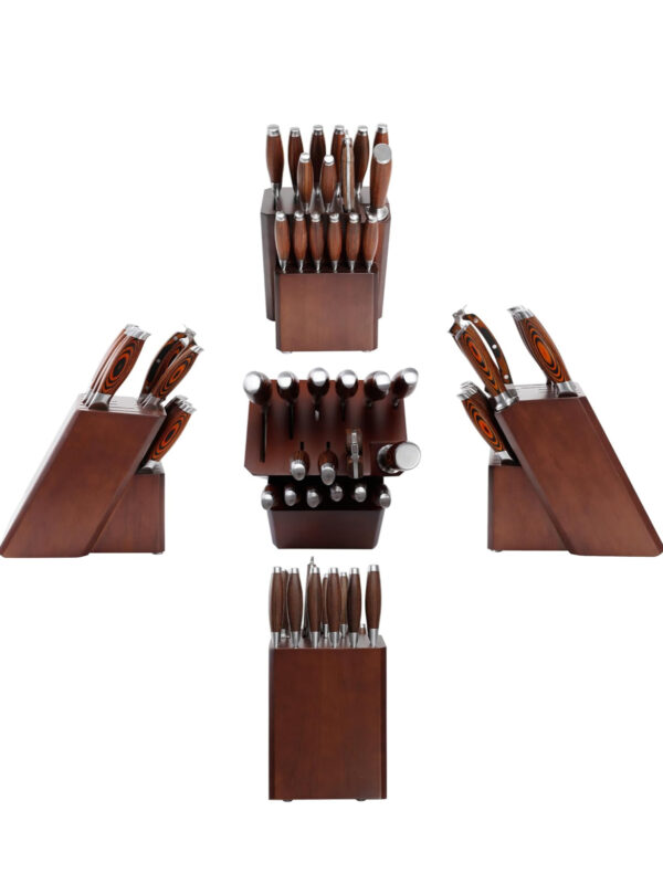 MSY BIGSUNNY Knife Block Set 17-piece Knife Set with Wooden Block - German Steel Perfect Cutlery Set Gift - Image 2