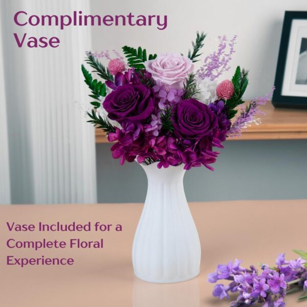Forever Flowers Bouquet, Preserved Long Lasting Pink-Purple Roses Flower Bouquet for Valentine’s Day, Christmas, Anniversary, Birthday Gifts for Her - Image 2