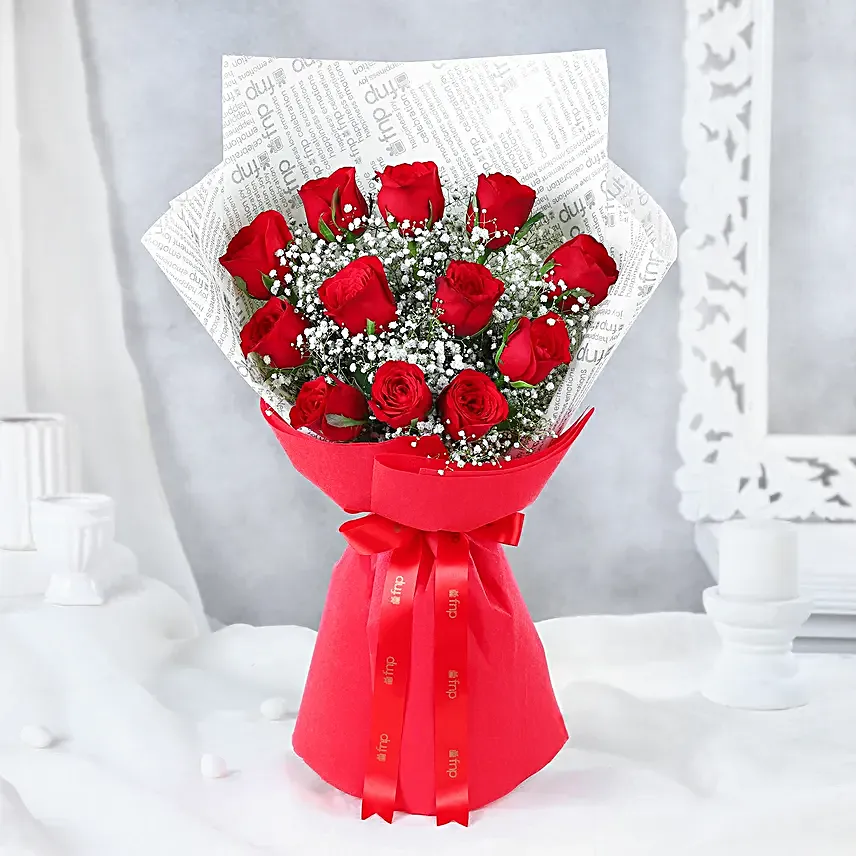 Confetti Of Love Red Roses Bouquet